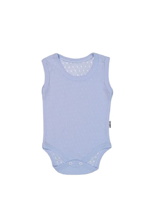 %100 Pamuk Jakarlı Çıtçıtlı Bebe Zıbın 1-9 Ay Mavi 7088-M