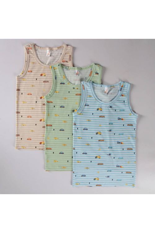 ELM Karışık Desen 3lü Erkek Çocuk Atlet Set A-114