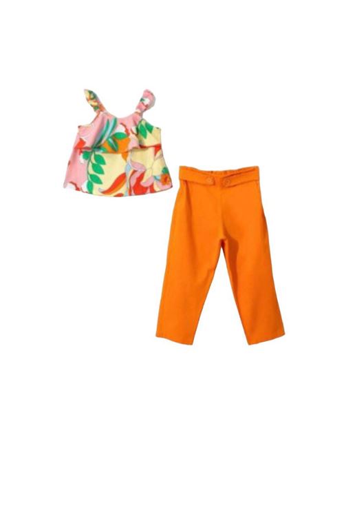 TUFFY Keten Pantolonlu Orange Kız Çocuk Takımı 6-9 Yaş 241319