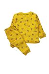 Sarı %100 Pamuk Waffle Kumaş Çocuk Pijama Takımı 1-9 Yaş 4030