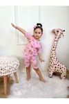 Ayıcık Desenli Pembe Kız Çocuk Şortlu Pijama Takımı 3-10 Yaş 6305
