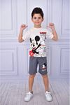 Mickey Mouse Şortlu Erkek Çocuk Kısa Kol Takım Füme 6257-F