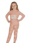 *ELMP Natural Çiçek Desen %100 Pamuk Kız Çocuk Pijama Takımı 9-13 Yaş 4013