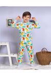 *Dinazor Desen %100 Pamuk Erkek Çocuk Pijama Takımı 9-13 Yaş 2226