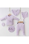 Pretty Girl %100 Pamuk 5 Parça Hastane Çıkışı Seti Lila 7031-L