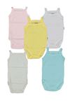%100 Pamuk Jakarlı İp Askılı Çıtçıtlı Bebe Zıbın 1-9 Ay Pembe 7228-P