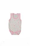 %100 Pamuk Geniş Askılı Dinazorlu Çıtçıtlı Bebe Zıbın 0-36 Ay Pembe 118755-P