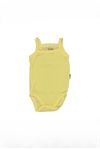 %100 Pamuk Jakarlı İp Askılı Çıtçıtlı Bebe Zıbın 1-9 Ay Sarı 7228-S