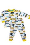 1+1ELMP Araba Desenli %100 Pamuk Erkek Çocuk Pijama Takımı 1-5 Yaş 3000