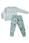 1+1ELMP Yeşil Kuğu Desen %100 Pamuk Kız Çocuk Pijama Takımı 1-2 Yaş 4007