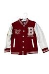 GLRB Deros Bordo 2İp Varsıty Style Baskılı Unisex Çocuk Kolej Ceket 1007172-B