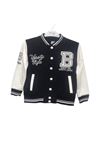 GLRB Deros Siyah 2İp Varsıty Style Baskılı Unisex Çocuk Kolej Ceket 1007172-S