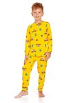 ELMP Sarı Arabalı Fil Desenli %100 Pamuk Erkek Çocuk Pijama Takımı 1-13 Yaş 3053