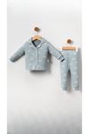 BABYCAN İndigo Kaplumbağa Baskılı %100 Pamuk Penye Bebek Pijama Takımı 2409-İ