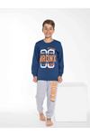TARP Mavi Bronx Baskılı İnterlok Erkek Çocuk Pijama Takımı 6-15 Yaş 3726-3727-M