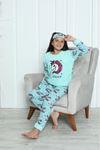 MİNİM Mavi Unicorn Polar Kız Çocuk Pijama Takımı 5-16 Yaş 7005-M