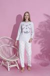 MLALE Desenli İnterlok Bayan Pijama Takımı 3233-KD