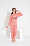 TARP Somon Yıldızlı İnterlok Kız Çocuk Pijama Takımı 6-15 Yaş 2721-2722-S