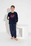TARP Lacivert Polar Erkek Çocuk Pijama Takımı 7-15 Yaş 3757-3758-L