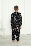 MİNİM Siyah Basebool Nakışlı Polar Erkek Çocuk Pijama Takımı 9-16 Yaş 5916-S