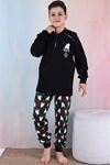 KAPİP Lacivert WILD Baskılı İnterlok Erkek Çocuk Pijama Takımı 11-15 Yaş 5178-S