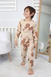 İSOB Bej Mickey Mause Desenli %100 Pamuk Erkek Çocuk Pijama Takımı 8-13 Yaş 33404-B