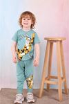 PJKKE Tiger Winnie Pooh Desenli Yeşil Eşofmanlı Erkek Çocuk Kısa Kol Takım 3-10 Yaş 7463-Y