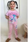 PJKKE Sonic Desenli Pembe Eşofmanlı Kız Çocuk Kısa Kol Takım 3-10 Yaş 7431-P