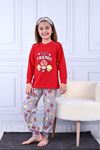 KAPİP Kırmızı Mantar Baskılı Uzun Kollu Kız Çocuk Pijama Takımı 11-15 Yaş 8027-K
