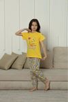 KAPİP Sarı Tweety Baskılı Kısa Kollu Kız Çocuk Pijama Takımı 11-15 Yaş 8049-S