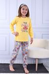 KAPİP Sarı Mantar Baskılı Uzun Kollu Kız Çocuk Pijama Takımı 11-15 Yaş 8027-S