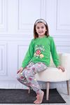 KAPİP Yeşil Mantar Baskılı Uzun Kollu Kız Çocuk Pijama Takımı 11-15 Yaş 8027-Y