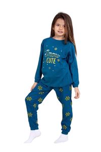 1+1ELMP Snow Cute Desen %100 Pamuk Kız Çocuk Pijama Takımı 1-2 Yaş 04008