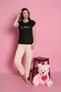 MLALE California Desenli Suprem Kumaş Kısa Kollu Bayan Pijama Takımı 3376-S