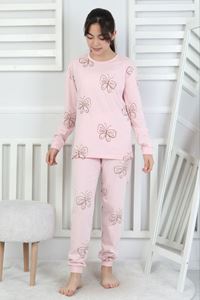 İSOB Pembe Kelebek Desenli %100 Pamuk Kız Çocuk Pijama Takımı 8-13 Yaş 51406-P