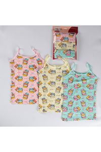 ELMAS Karışık Desen 3lü Kız Çocuk Atlet Set A-128