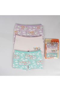 ELMAS Karışık Desen 3lü Kız Çocuk Boxer Set B-89